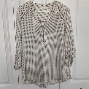 Maurices Black and White Polka Dot Blouse